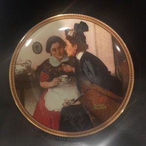 “Gossiping in the Alcove” by Norman Rockwell plate
